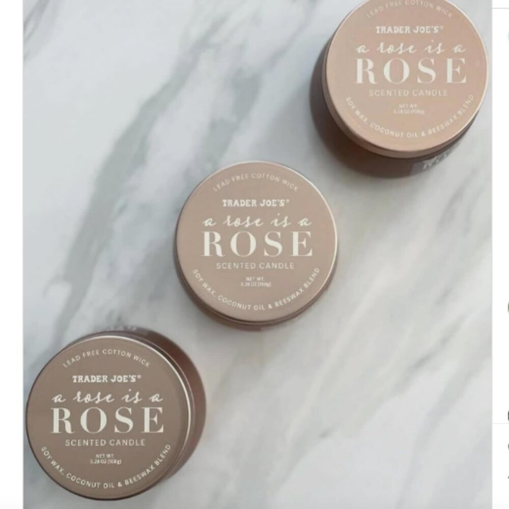 Trader Joe's seasonal A rose is a rose candle NWT NEW